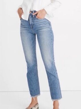 Madewell Light Blue High-Rise Cropped Straight Jeans